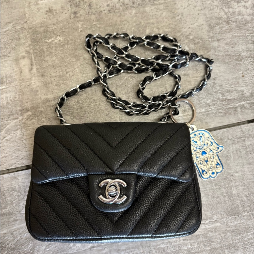 Black Chevron Crossbody Bag